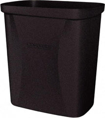 Made in USA - 10 Qt Black Rectangle Trash Can - Polyethylene, None Graphic, Lid Not Included - Apex Tool & Supply