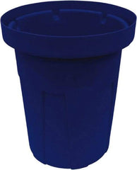 Made in USA - 20 Gal Blue Round Trash Can - Polyethylene, None Graphic, Lid Not Included - Apex Tool & Supply