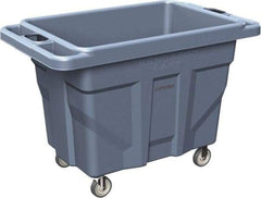 Made in USA - 1,000 Lb Load Capacity, 18.67 Cu Ft, 15 Bushels, 0.67 Cu Yd, Polyethylene Delivery Cart - 53" Wide x 31" Long x 38" High, Blue - Apex Tool & Supply