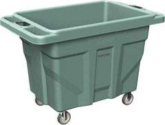 Made in USA - 1,000 Lb Load Capacity, 18.67 Cu Ft, 15 Bushels, 0.67 Cu Yd, Polyethylene Delivery Cart - 53" Wide x 31" Long x 38" High, Green - Apex Tool & Supply