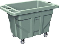 Made in USA - 1,000 Lb Load Capacity, 18.67 Cu Ft, 15 Bushels, 0.67 Cu Yd, Polyethylene Delivery Cart - 53" Wide x 31" Long x 38" High, Green - Apex Tool & Supply