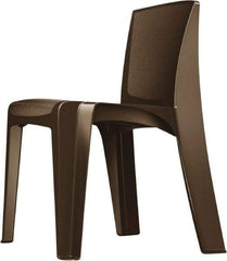 Made in USA - Polyethylene Brown Stacking Chair - Brown Frame, 21" Wide x 21" Deep x 30" High - Apex Tool & Supply