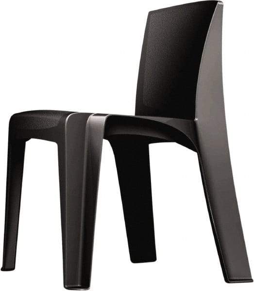 Made in USA - Polyethylene Black Stacking Chair - Black Frame, 21" Wide x 21" Deep x 30" High - Apex Tool & Supply