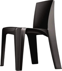 Made in USA - Polyethylene Black Stacking Chair - Black Frame, 21" Wide x 21" Deep x 30" High - Apex Tool & Supply