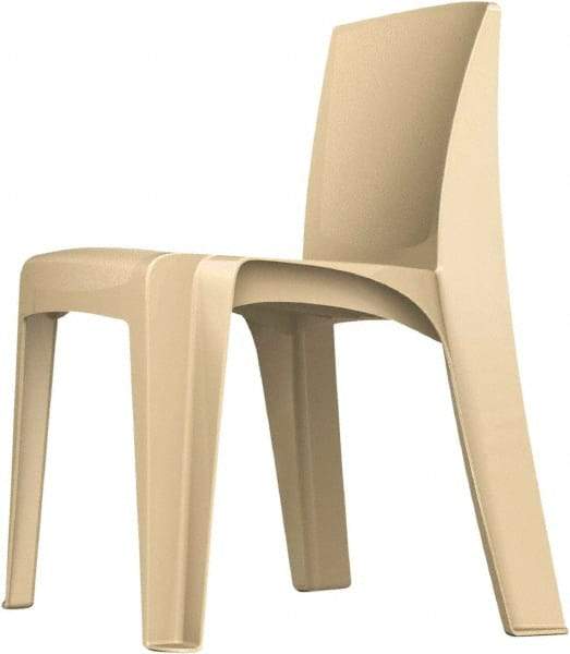 Made in USA - Polyethylene Buff Stacking Chair - Tan Frame, 21" Wide x 21" Deep x 30" High - Apex Tool & Supply