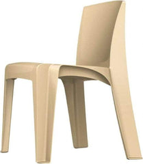 Made in USA - Polyethylene Buff Stacking Chair - Tan Frame, 21" Wide x 21" Deep x 30" High - Apex Tool & Supply