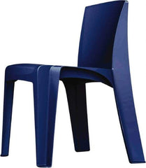 Made in USA - Polyethylene Slate Blue Stacking Chair - Slate Blue Frame, 21" Wide x 21" Deep x 30" High - Apex Tool & Supply