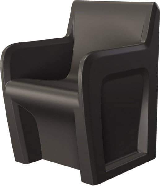 Made in USA - Black Polyethylene Guest Chair - 24" Wide x 33" High - Apex Tool & Supply