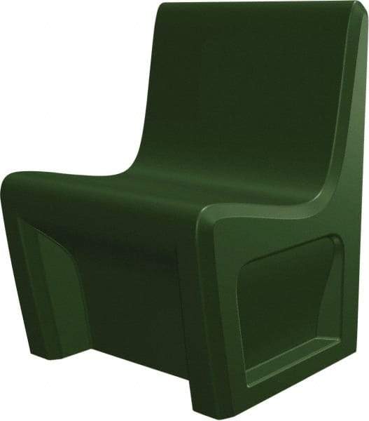 Made in USA - Green Polyethylene Guest Chair - 24" Wide x 33" High - Apex Tool & Supply
