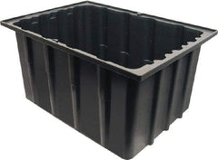 Made in USA - 17-1/4" Deep, Gray Polypropylene Stack & Nest Bin - 11-1/2" High x 23" Wide x 17-1/4" Long - Apex Tool & Supply