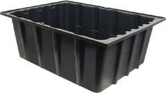 Made in USA - 17-1/4" Deep, Gray Polypropylene Stack & Nest Bin - 8-1/2" High x 23" Wide x 17-1/4" Long - Apex Tool & Supply