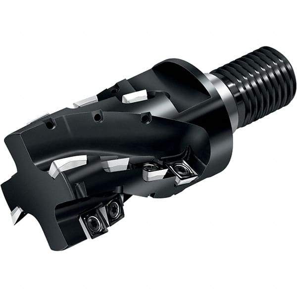 Walter - LDM.14T308R & SDM.09T308 Series M4257, Right Hand Cut, 69mm Head Length, Modular Milling Cutting Unit Head - 40mm Cutting Diam, 54mm Depth of Cut, T36 Insert Size, Through Coolant - Apex Tool & Supply