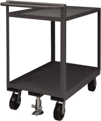Durham - 1,500 Lb Capacity, 30" Wide x 60" Long x 41-1/16" High Service Cart - 2 Shelf, Steel, 2 Rigid/2 Swivel Casters - Apex Tool & Supply