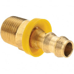 Value Collection - 3/8" ID 3/8 NPTF Barbed Push On Male Connector - Brass - Apex Tool & Supply
