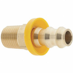 Value Collection - 3/8" ID 1/4 NPTF Barbed Push On Male Connector - Brass - Apex Tool & Supply