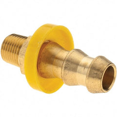 Value Collection - 3/8" ID 1/8 NPTF Barbed Push On Male Connector - Brass - Apex Tool & Supply