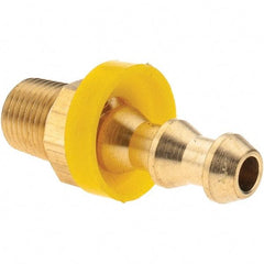 Value Collection - 1/4" ID 1/8 NPTF Barbed Push On Male Connector - Brass - Apex Tool & Supply