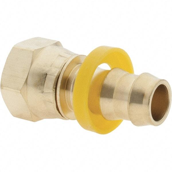 Value Collection - 1/2" ID 3/4 UNF Barbed Push On Female Connector - 1/2" OD, Brass - Apex Tool & Supply