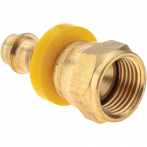 Value Collection - 3/8" ID 5/8 UNF Barbed Push On Female Connector - 3/8" OD, Brass - Apex Tool & Supply
