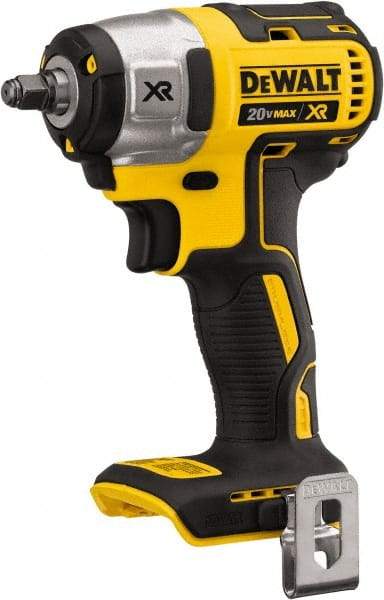 DeWALT - 3/8" Drive 20 Volt Mid-Handle Cordless Impact Wrench & Ratchet - 2,800 RPM, 0 to 3,200 BPM, 150 Ft/Lb Torque, Lithium-Ion Batteries Not Included - Apex Tool & Supply