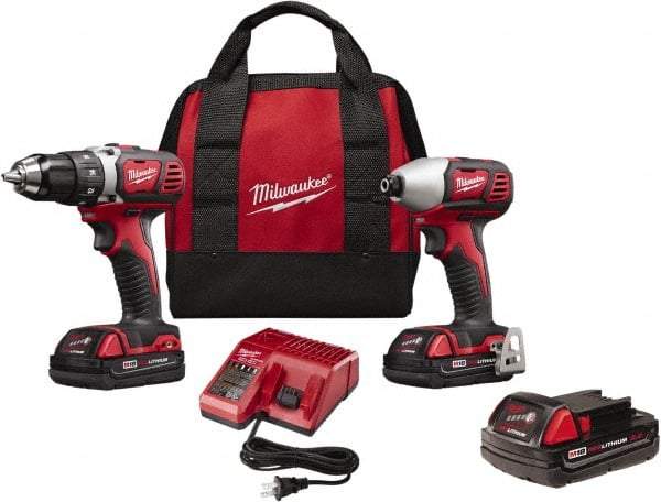 Milwaukee Tool - 18 Volt Cordless Tool Combination Kit - Includes Compact Drill/Driver & Impact Driver, Lithium-Ion Battery Included - Apex Tool & Supply