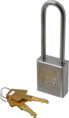 American Lock - 3" Shackle Clearance, Keyed Alike A5102 Padlock - 1/4" Shackle Diam, Steel - Apex Tool & Supply