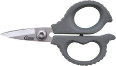 Clauss - 1/2" LOC, 6" OAL Stainless Steel High Leverage Scissors - Ambidextrous, Full Serrated, Glass-Filled Nylon Straight Handle, For Cutting, Kevlar - Apex Tool & Supply
