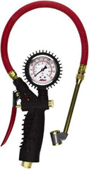 Milton - 0 to 230 psi Dial Large Bore Dual Head Tire Pressure Gauge - 15' Hose Length - Apex Tool & Supply