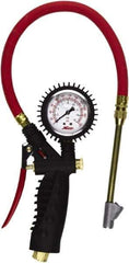 Milton - 0 to 230 psi Dial Straight Foot Dual Head Tire Pressure Gauge - 15' Hose Length - Apex Tool & Supply
