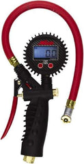 Milton - 0 to 255 psi Digital Ball Foot Tire Pressure Gauge - AAA Battery, 15' Hose Length - Apex Tool & Supply