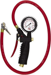 Milton - 0 to 230 psi Dial Ball Foot with Clip Tire Pressure Gauge - 36' Hose Length - Apex Tool & Supply