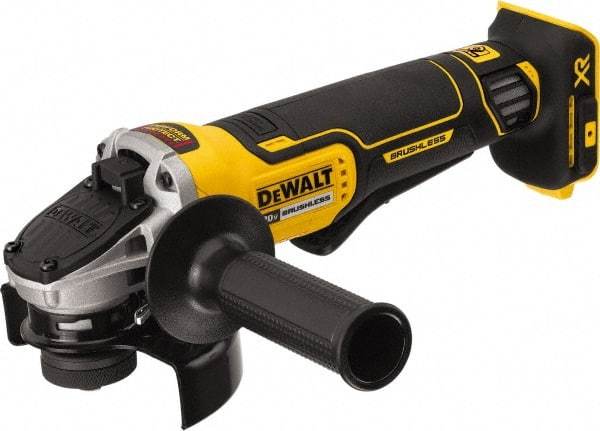 DeWALT - 4-1/2" Wheel Diam, 9,000 RPM, Cordless Angle & Disc Grinder - 5/8-11 Spindle, 20 Volts - Apex Tool & Supply