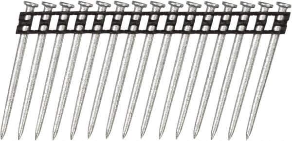 DeWALT - 10 Gauge 0.137" Shank Diam 2-1/4" Long Concrete Nails for Power Nailers - Steel, Zinc Finish, Smooth Shank, Angled Stick Plastic Collation, Round Head - Apex Tool & Supply