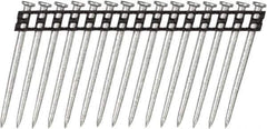 DeWALT - 10 Gauge 0.137" Shank Diam 2-1/4" Long Concrete Nails for Power Nailers - Steel, Zinc Finish, Smooth Shank, Angled Stick Plastic Collation, Round Head - Apex Tool & Supply