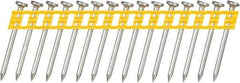 DeWALT - 13 Gauge 0.102" Shank Diam 1-1/2" Long Concrete Nails for Power Nailers - Steel, Zinc Finish, Smooth Shank, Angled Stick Plastic Collation, Round Head - Apex Tool & Supply