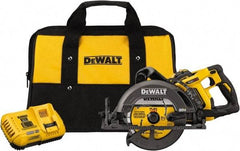 DeWALT - 60 Volt, 7-1/4" Blade, Cordless Circular Saw - 5,800 RPM, 1 Lithium-Ion Battery Included - Apex Tool & Supply