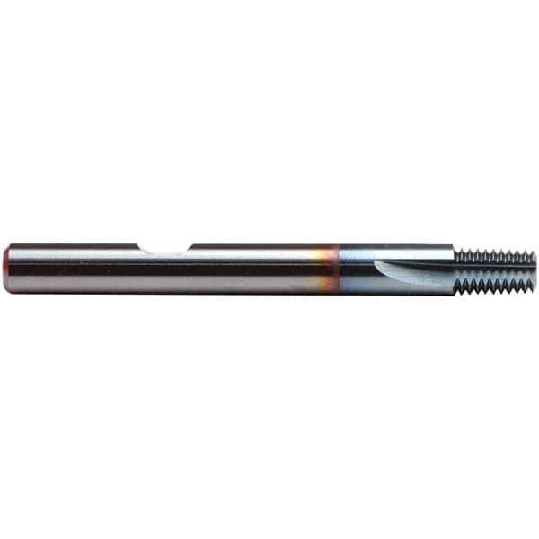 Emuge - 1/8-27 Thread, 1/4" Shank Diam, TiCN Coating, Solid Carbide Straight Flute Thread Mill - 3 Flutes, 2-1/2" OAL - Apex Tool & Supply