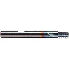 Emuge - 1/8-27 Thread, 1/4" Shank Diam, TiCN Coating, Solid Carbide Straight Flute Thread Mill - 3 Flutes, 2-1/2" OAL - Apex Tool & Supply