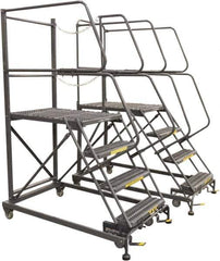 Ballymore - 106" 7 Step Single Entry Work Platform - Rolling Work Platform, 800 Lb Capacity, 70" Platform Height, 38" Base Width x 78" Base Depth, Grip Strut - Apex Tool & Supply