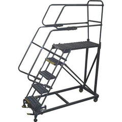 Ballymore - 86" 5 Step Single Entry Work Platform - Rolling Work Platform, 800 Lb Capacity, 50" Platform Height, 33" Base Width x 65" Base Depth, Grip Strut - Apex Tool & Supply