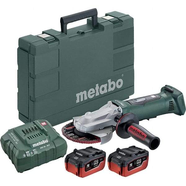 Metabo - 5" Wheel Diam, 8,000 RPM, Cordless Angle & Disc Grinder - 5/8-11 Spindle - Apex Tool & Supply