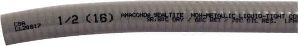 Anaconda Sealtite - 3/4" Trade Size, 100' Long, Flexible Liquidtight Conduit - PVC, 19.05mm ID, Gray - Apex Tool & Supply
