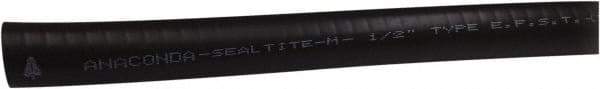 Anaconda Sealtite - 2" Trade Size, 50' Long, Flexible Liquidtight Conduit - Galvanized Steel & PVC, 2" ID, Black - Apex Tool & Supply