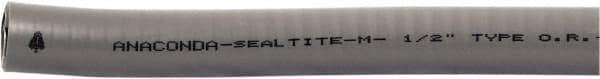 Anaconda Sealtite - 3/8" Trade Size, 800' Long, Flexible Liquidtight Conduit - Galvanized Steel & PVC, 3/8" ID, Gray - Apex Tool & Supply