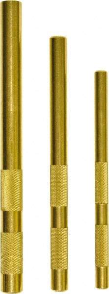Mayhew - 3 Piece, 3/8 to 5/8", Drift Punch Set - Round Shank, Brass, Comes in Plastic Tray - Apex Tool & Supply