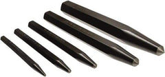 Mayhew - 5 Piece, 3/32 to 3/8", Center Punch Set - Hex Shank, Steel, Comes in Pouch - Apex Tool & Supply