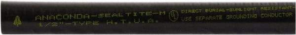 Anaconda Sealtite - 3/4" Trade Size, 100' Long, Flexible Liquidtight Conduit - Galvanized Steel & PVC, 3/4" ID, Black - Apex Tool & Supply