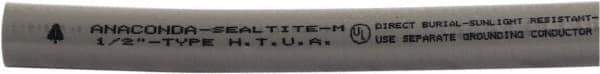 Anaconda Sealtite - 3/4" Trade Size, 100' Long, Flexible Liquidtight Conduit - Galvanized Steel & PVC, 3/4" ID, Gray - Apex Tool & Supply