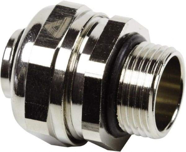 Anaconda Sealtite - 63mm Trade, Nickel Plated Brass Threaded Straight Liquidtight Conduit Connector - Partially Insulated - Apex Tool & Supply