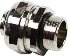 Anaconda Sealtite - 1/2" Trade, Nickel Plated Brass Threaded Straight Liquidtight Conduit Connector - Partially Insulated - Apex Tool & Supply